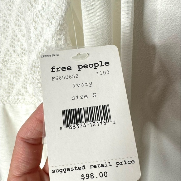 Free People | NWT Long Sleeve Pieced Top in Ivory Small - Picture 7 of 8